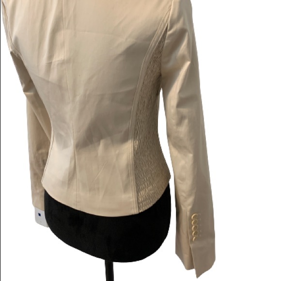 BCBG MAXAZRIA Cream Rouched Panel Jacket Size XS - Picture 6 of 12